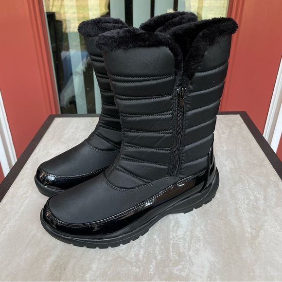 Weatherproof black faux fur lined winter boots New 8 - Picture 1 of 9